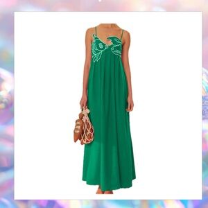 Commense Vibrant Green Maxi Dress XS